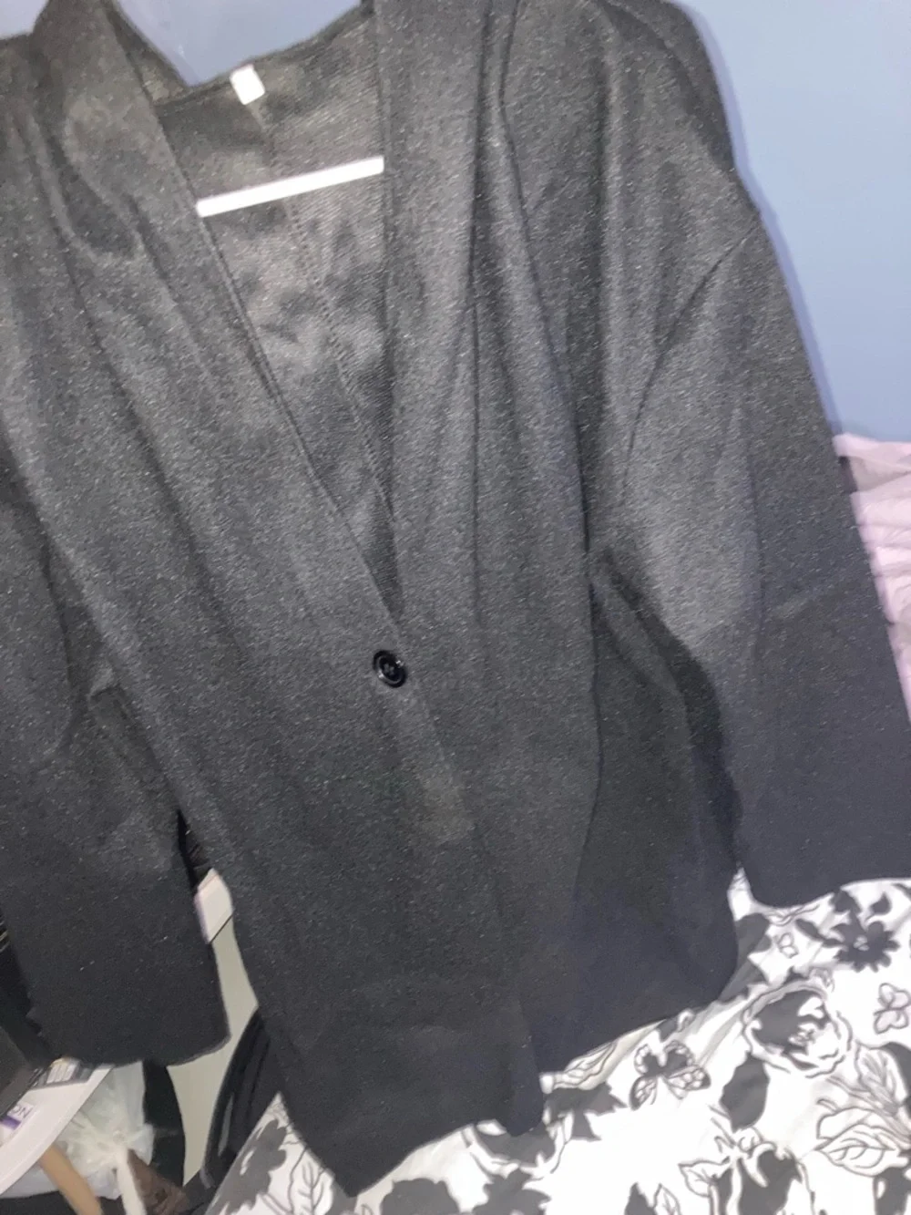 Classic Black Women's Coat - Stylish Single-Button Jacket - Picture 2 of 4